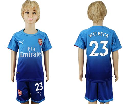 Arsenal #23 Welbeck Away Kid Soccer Club Jersey